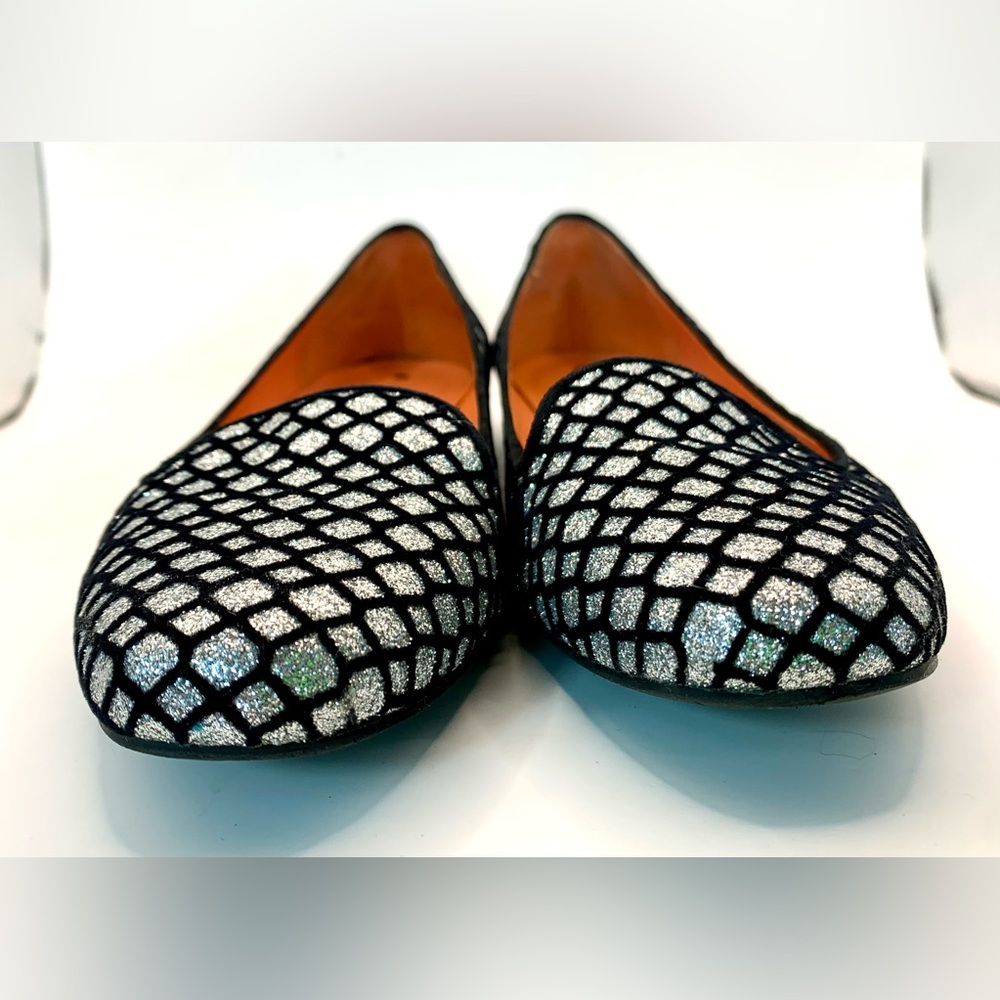 Via Spiga Edina Ballet Flats - Black w/ Silver Sparkle - 7.5M - Picture 7 of 12